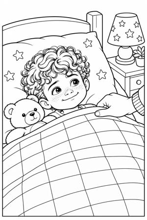 Colouring page: Say your goodnight words