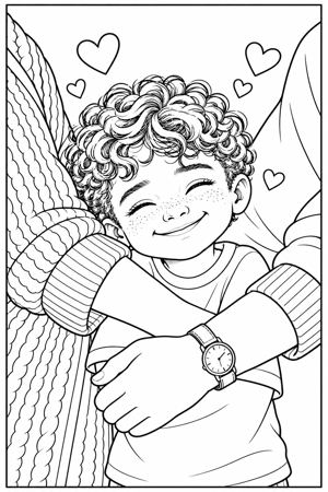Colouring page: The big hug
