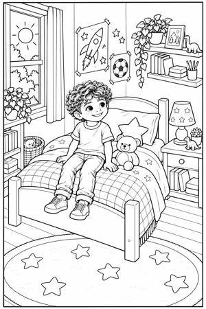 Colouring page: My favourite room