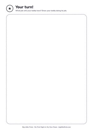 Colouring page 12: Your turn! Draw your teddy's job